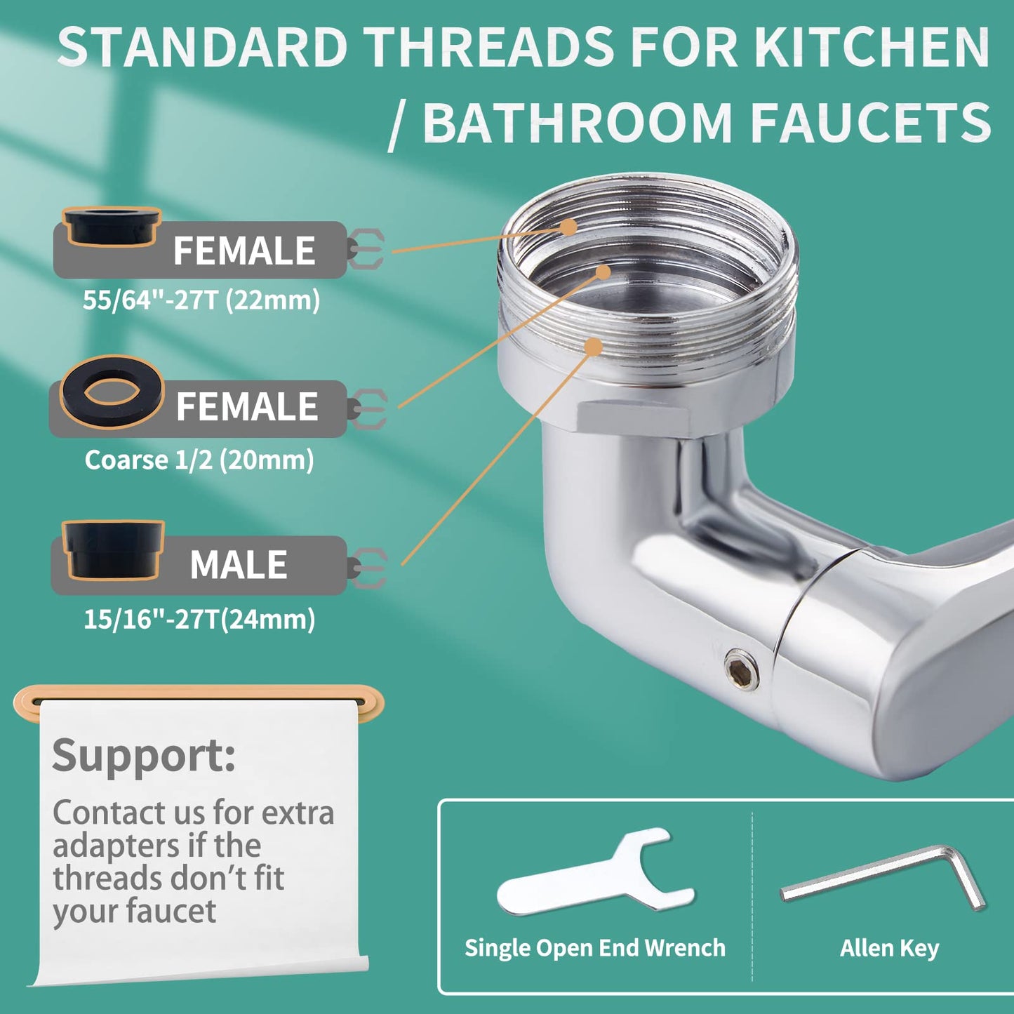 CECEFIN 1080° Swivel Faucet-Extender Sink-Aerator
