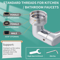 CECEFIN 1080° Swivel Faucet-Extender Sink-Aerator