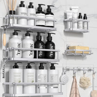 6 Pack Large Capacity Bath Organizer with Soap Holder and 12 Hooks