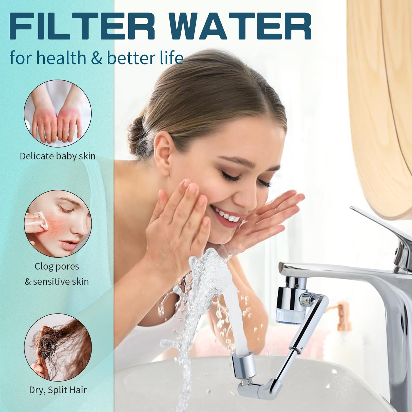 CECEFIN 1080° Swivel Faucet-Extender Sink-Aerator