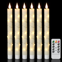 GenSwin Halloween Black Taper Flameless Candles with Ghost Hand Candlesticks