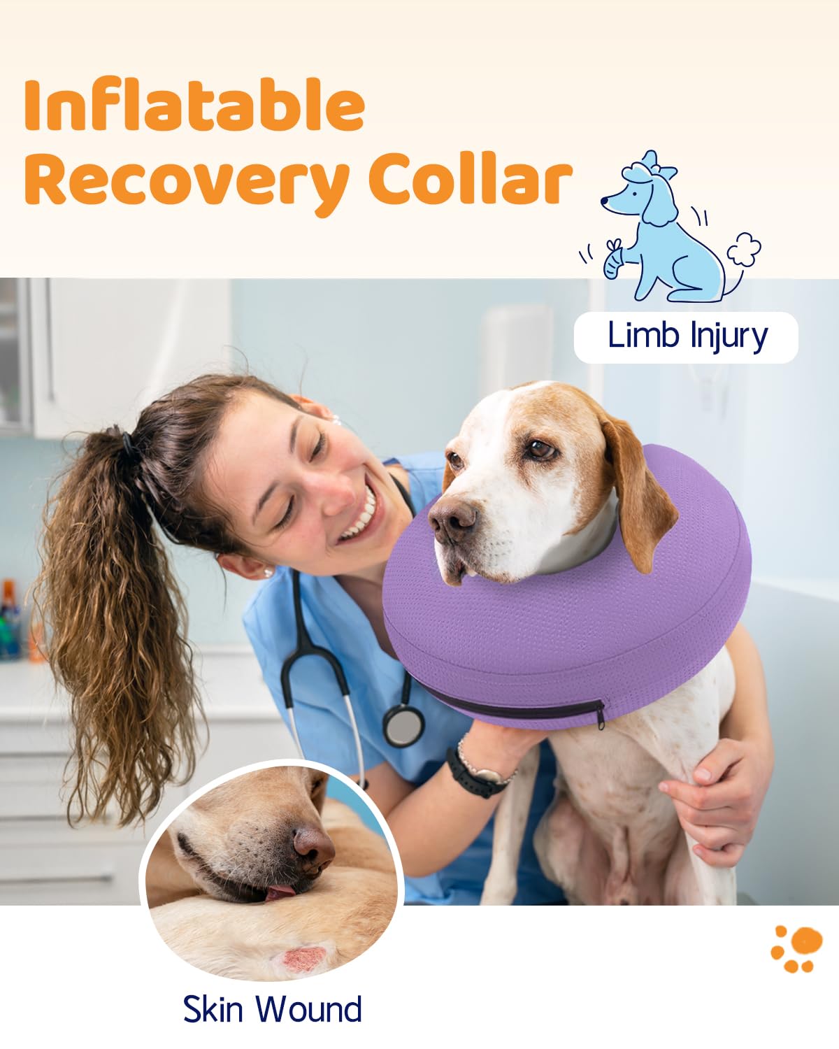 Super Inflatable Dog Cone Collar for Small Puppies Cats