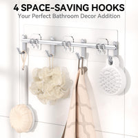 6 Pack Large Capacity Bath Organizer with Soap Holder and 12 Hooks