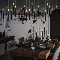 GenSwin Halloween Black Taper Flameless Candles with Ghost Hand Candlesticks