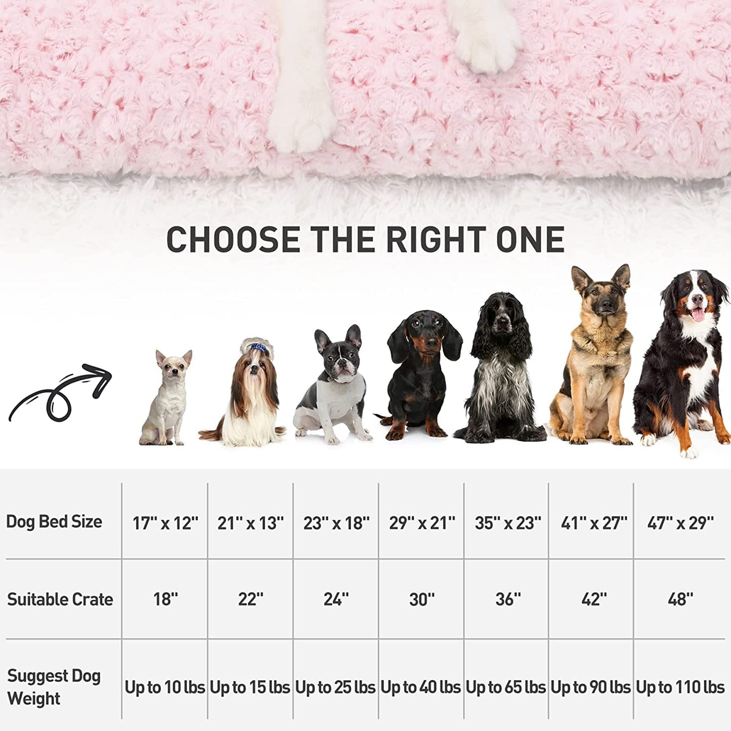 KSIIA Washable  Plush Dog Crate Beds
