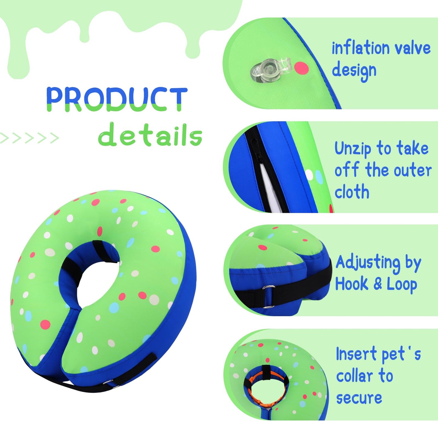 Super Inflatable Dog Cone Collar for Small Puppies Cats