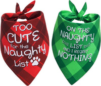 Festive Plaid Dog Christmas Scarves for Medium and Large Dogs