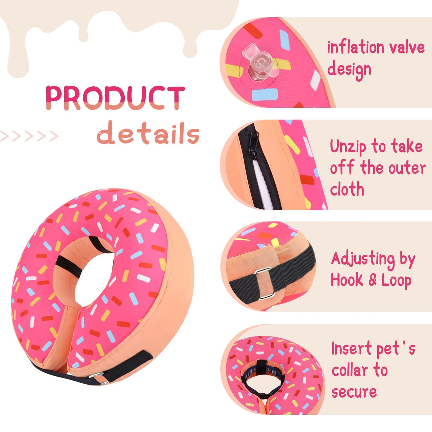 Super Inflatable Dog Cone Collar for Small Puppies Cats