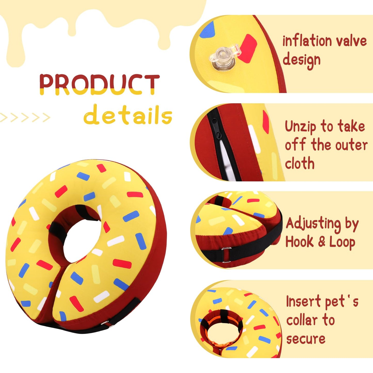 Super Inflatable Dog Cone Collar for Small Puppies Cats