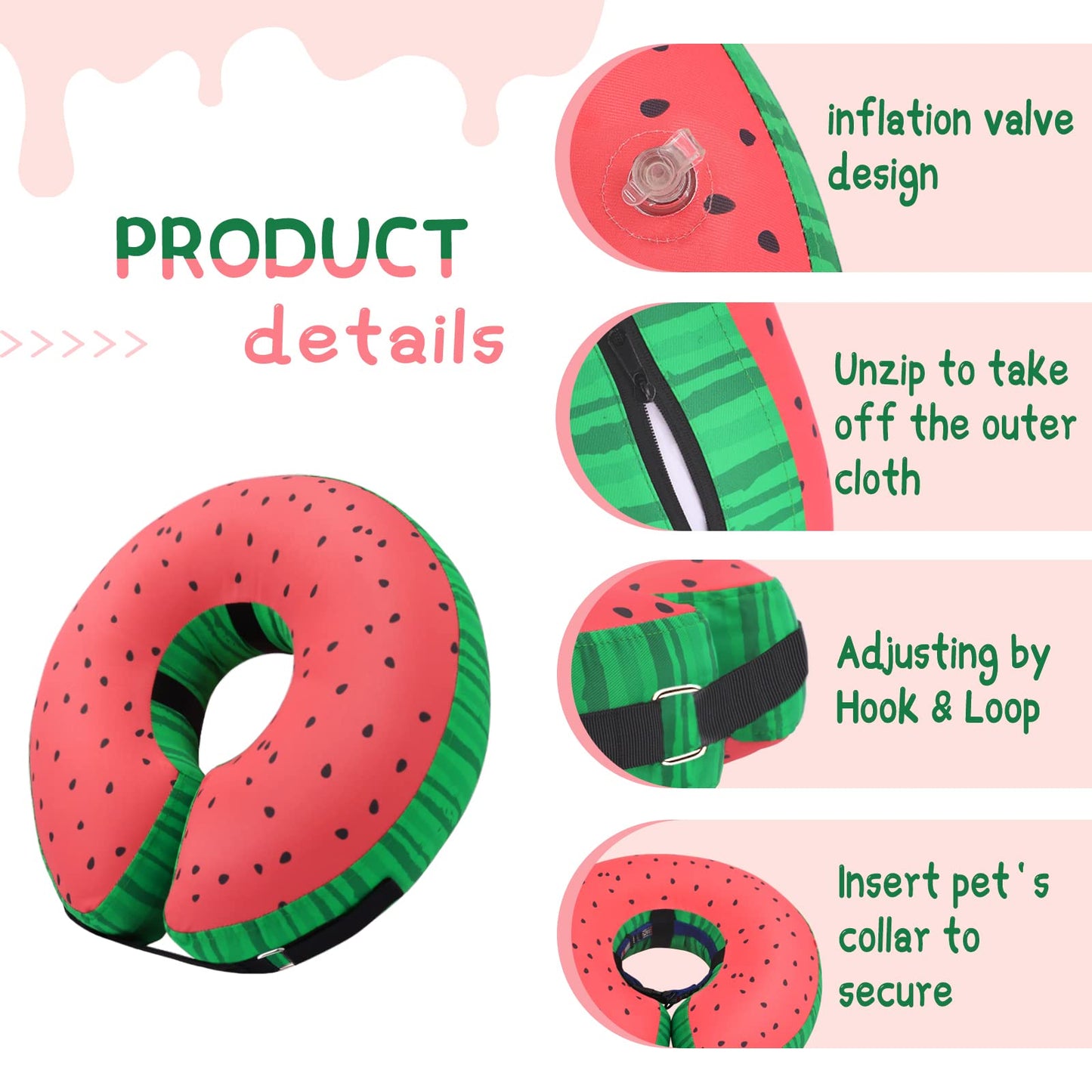 Super Inflatable Dog Cone Collar for Small Puppies Cats