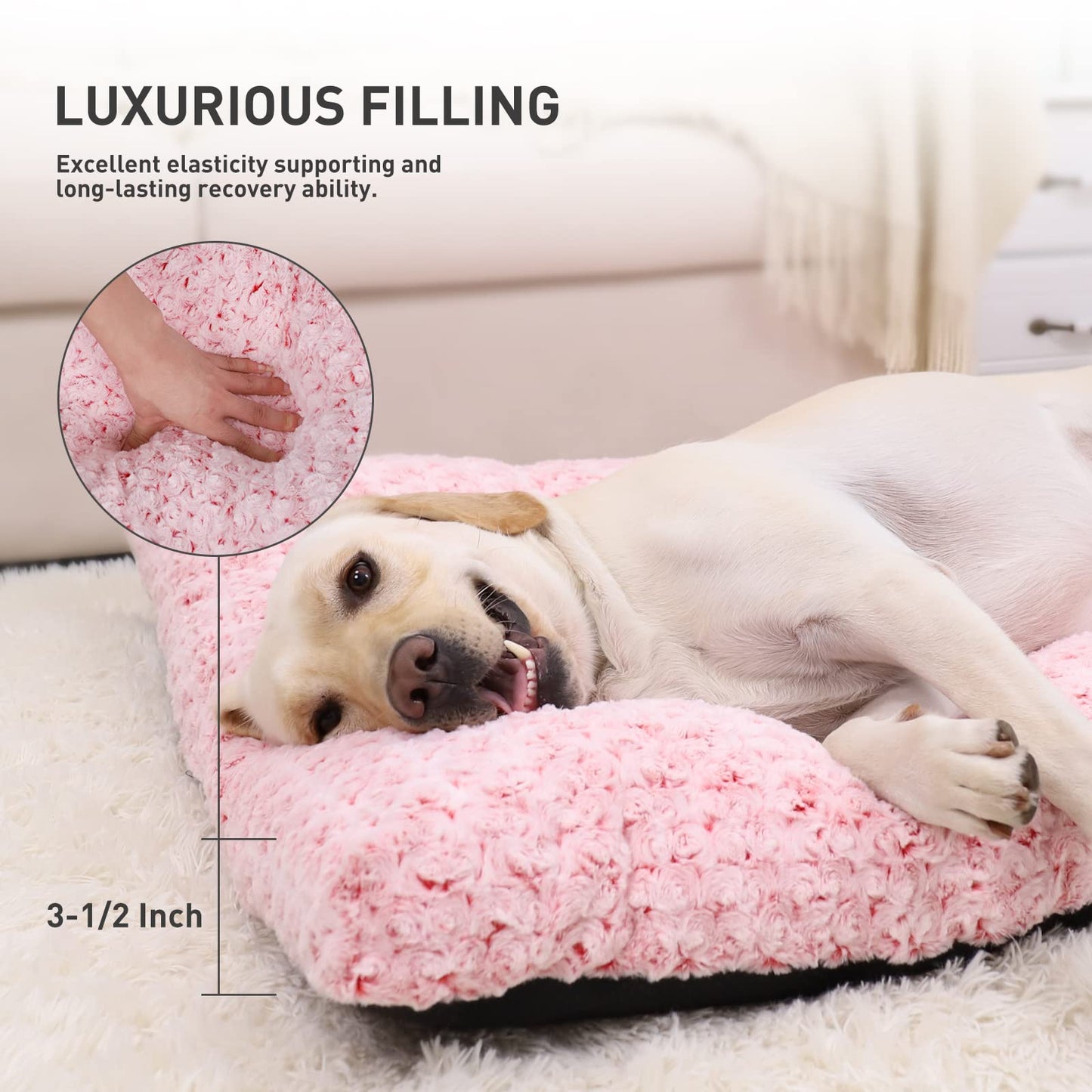 KSIIA Washable  Plush Dog Crate Beds