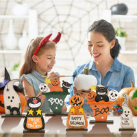 Halloween Wooden Tabletop Decorations (Set of 5)