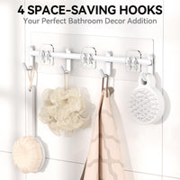 6 Pack Large Capacity Bath Organizer with Soap Holder and 12 Hooks