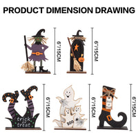 Halloween Wooden Tabletop Decorations (Set of 5)