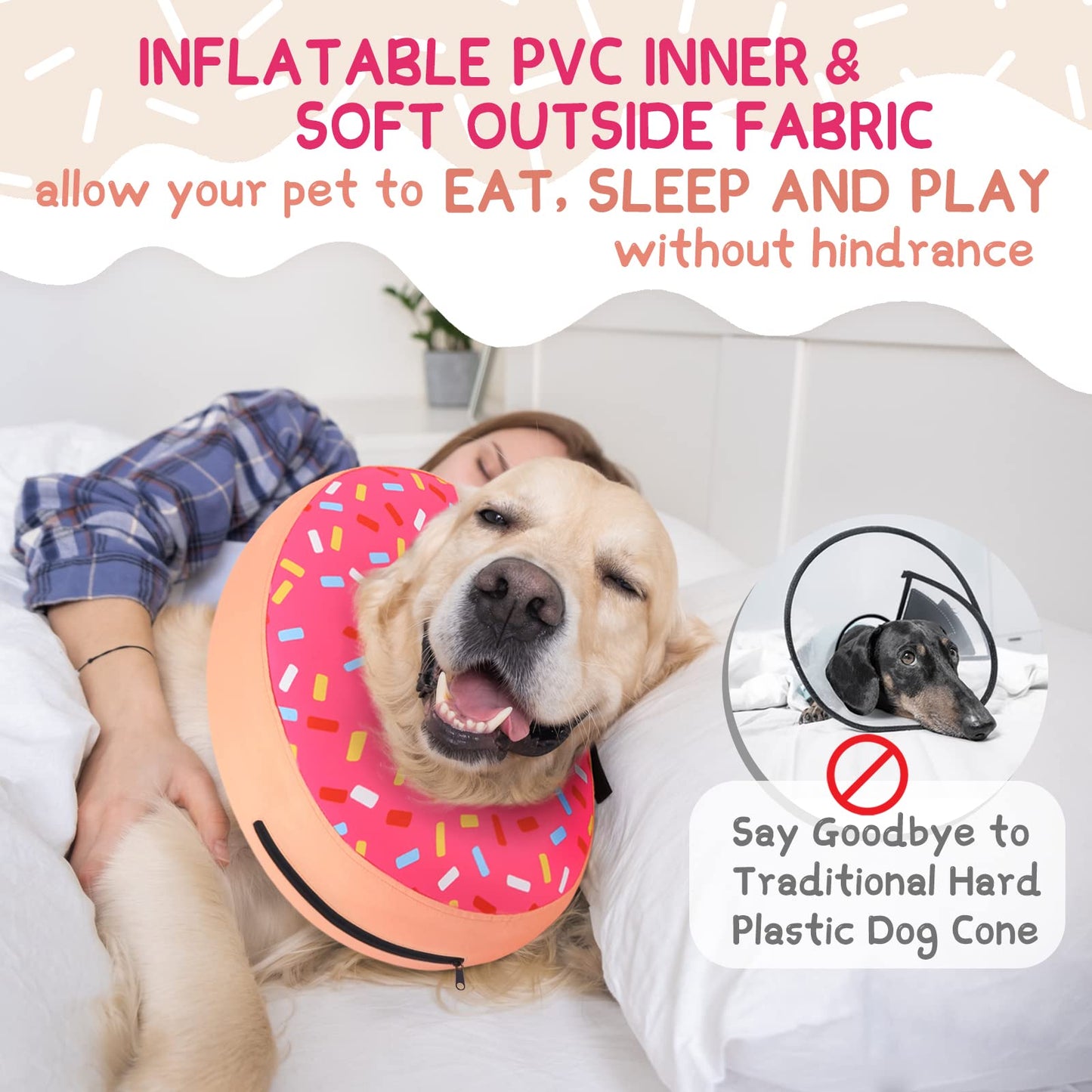 Super Inflatable Dog Cone Collar for Small Puppies Cats