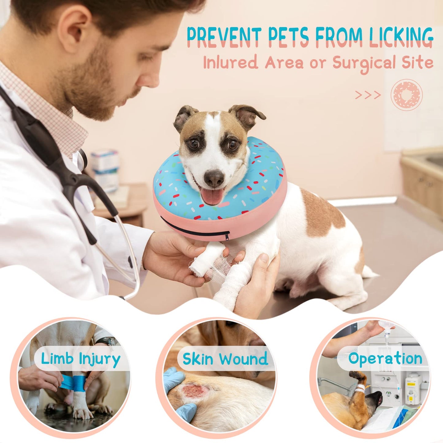 Super Inflatable Dog Cone Collar for Small Puppies Cats