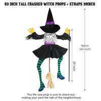 POPGIFTU 64" Large Crashing Witch into Tree Halloween Outdoor Decoration