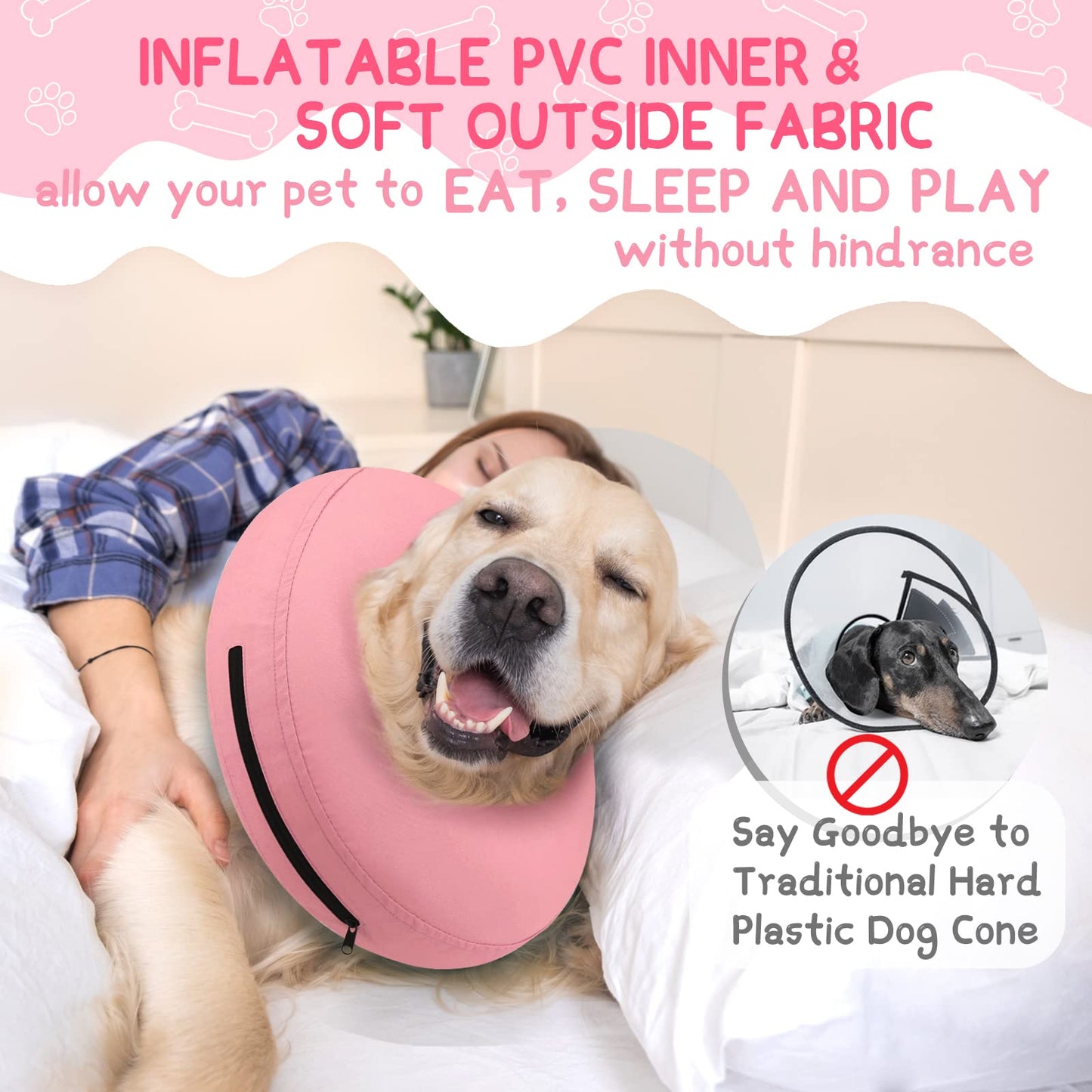 Super Inflatable Dog Cone Collar for Small Puppies Cats