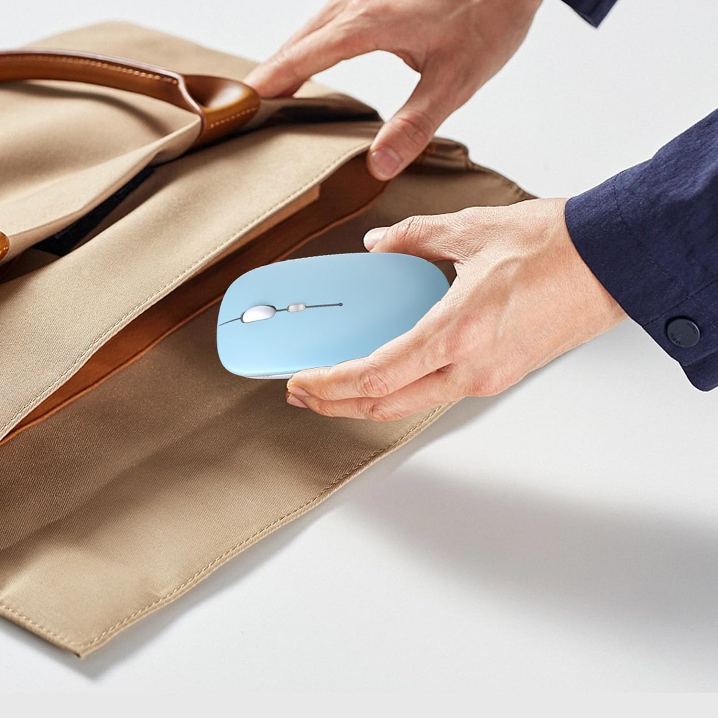 Wireless Bluetooth Mouse, Rechargeable, LED, Silent, Ultra-thin Design