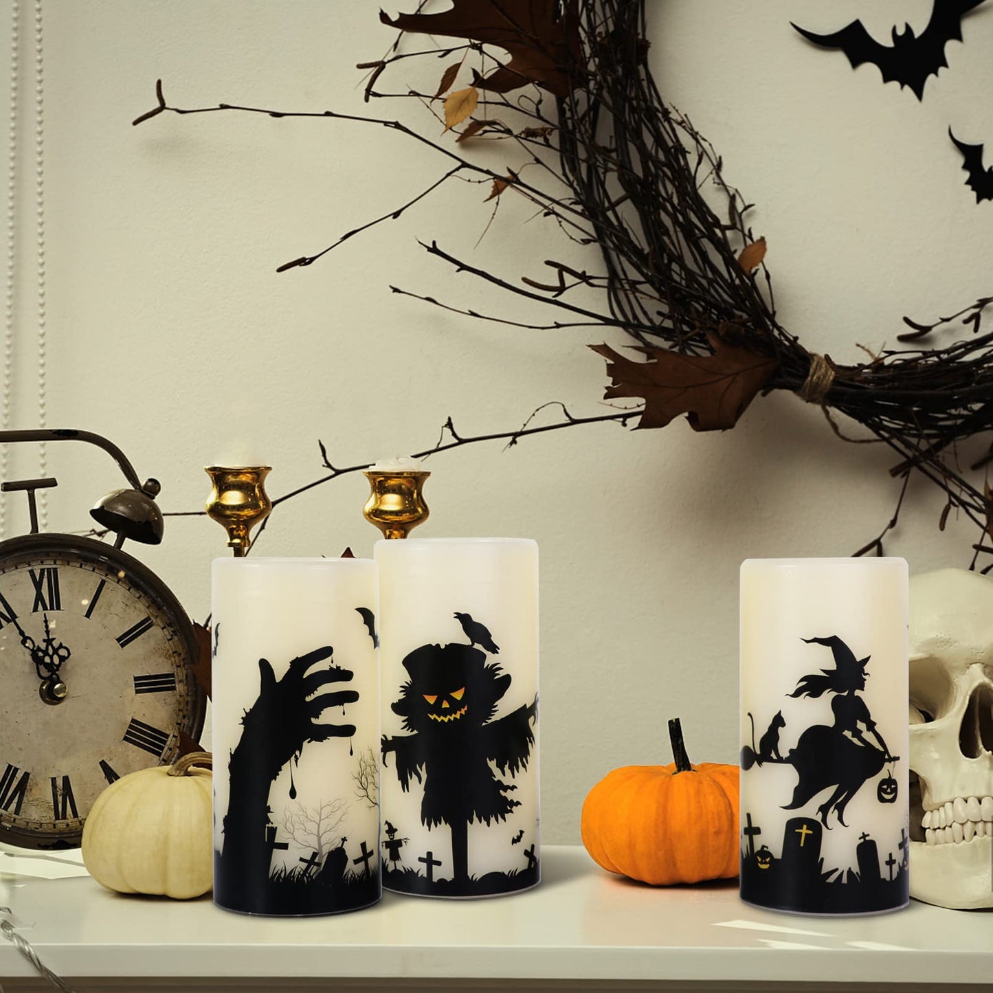 Eldnacele Halloween Flameless LED Candles