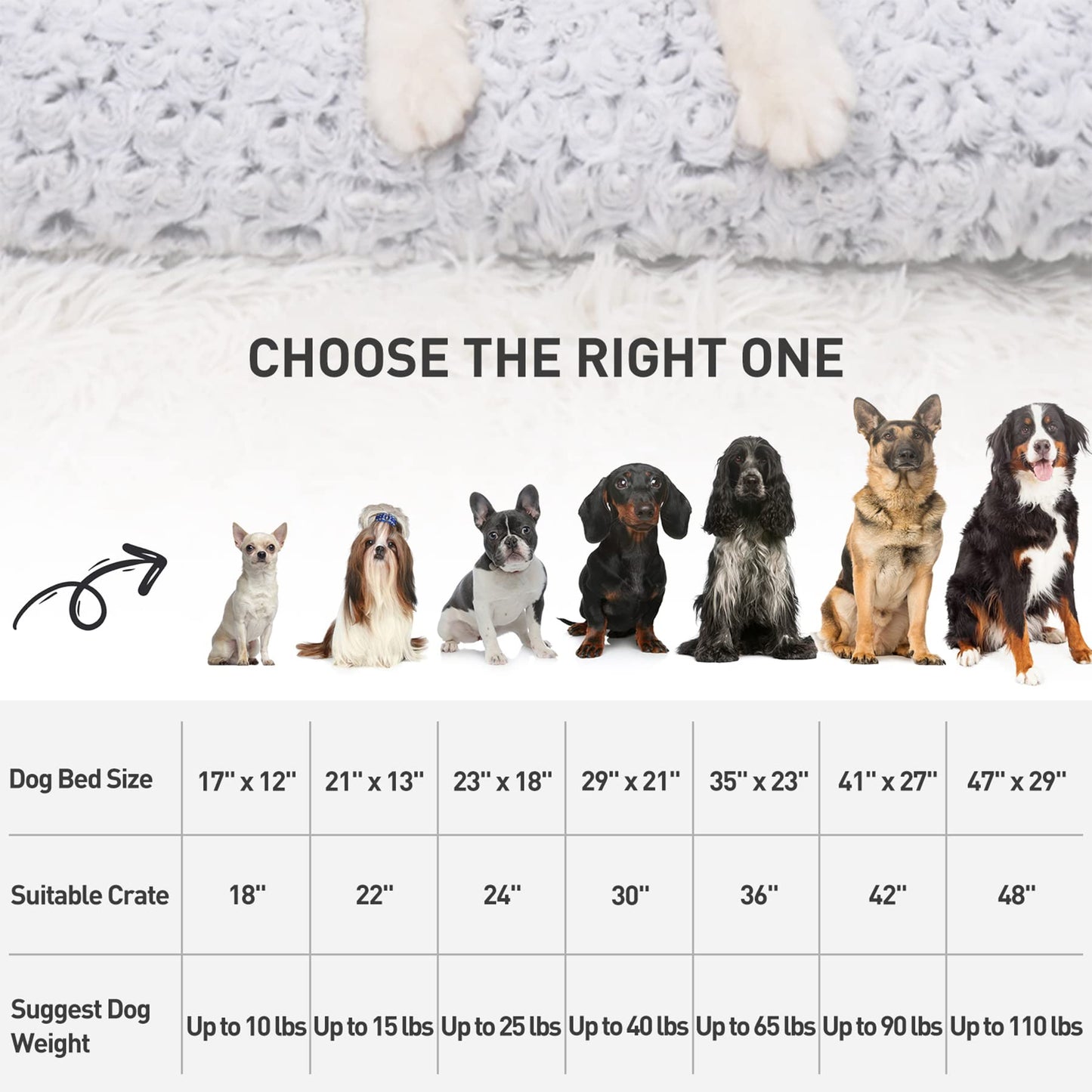 KSIIA Washable  Plush Dog Crate Beds