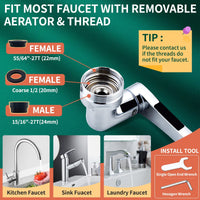 CECEFIN 1080° Swivel Faucet-Extender Sink-Aerator