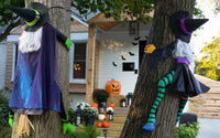 POPGIFTU 64" Large Crashing Witch into Tree Halloween Outdoor Decoration