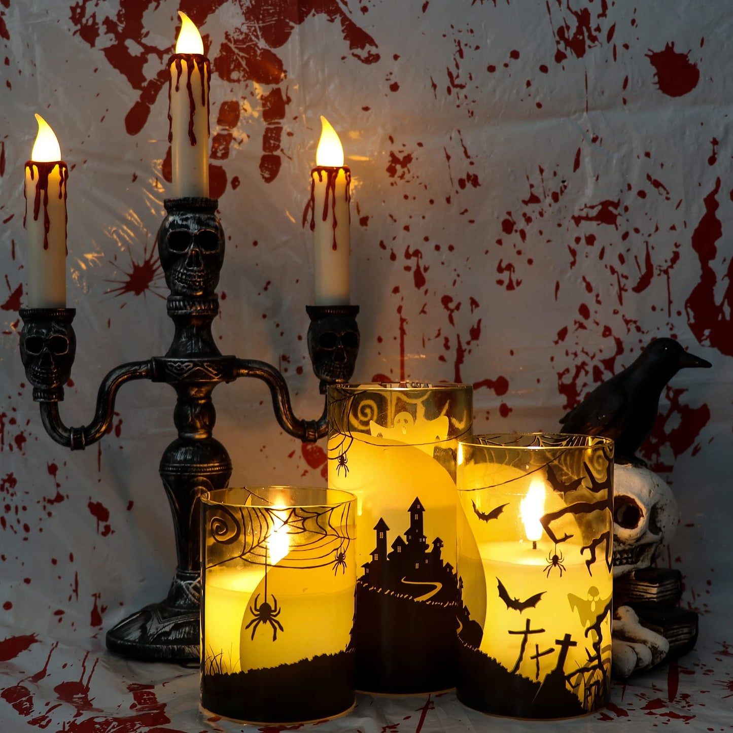 Eldnacele Halloween Flameless LED Candles