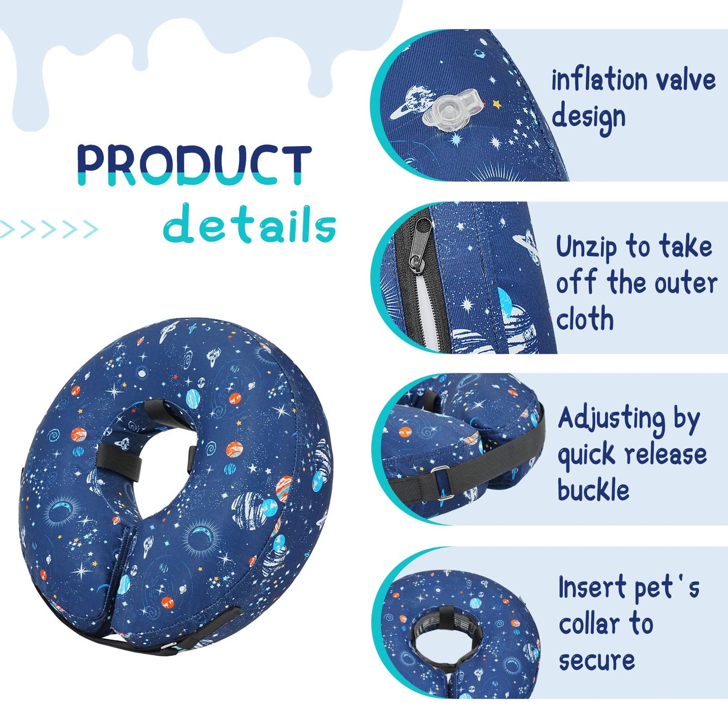Super Inflatable Dog Cone Collar for Small Puppies Cats