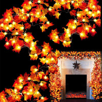 TURNMEON 2-Pack 20ft Maple Leaf LED String Lights