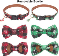 ADOGGYGO Adjustable Dog Bowtie Collar Red Green Plaid