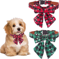 ADOGGYGO Adjustable Dog Bowtie Collar Red Green Plaid