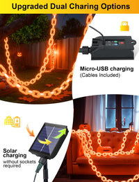 Halloween Battery-Operated Orange LED String Lights