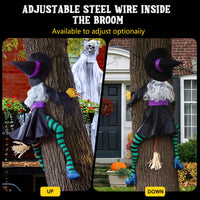 POPGIFTU 64" Large Crashing Witch into Tree Halloween Outdoor Decoration