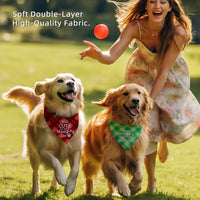 Festive Plaid Dog Christmas Scarves for Medium and Large Dogs
