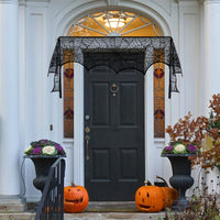 Black Lace Spider Web Table Runners for Halloween Decor