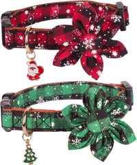 ADOGGYGO Adjustable Dog Bowtie Collar Red Green Plaid