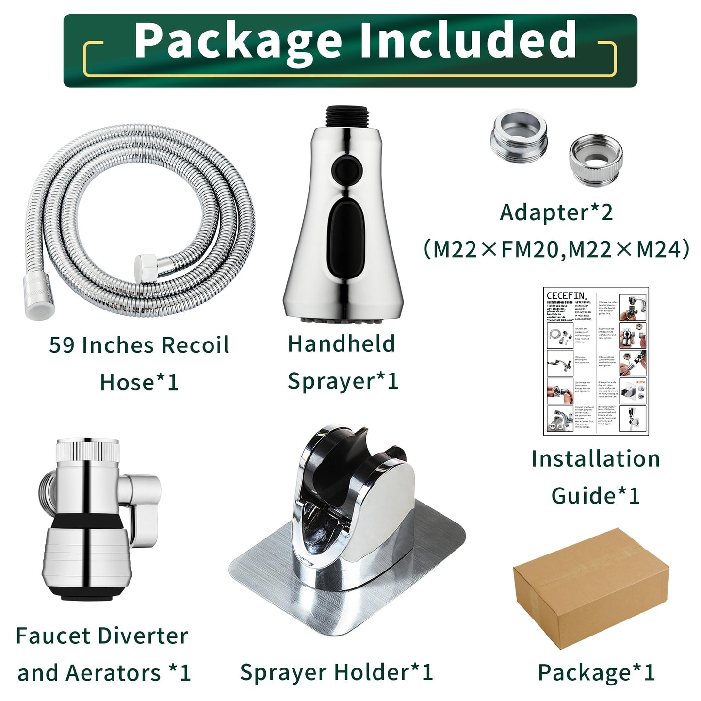 CECEFIN 1080° Swivel Faucet-Extender Sink-Aerator