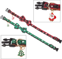 ADOGGYGO Adjustable Dog Bowtie Collar Red Green Plaid