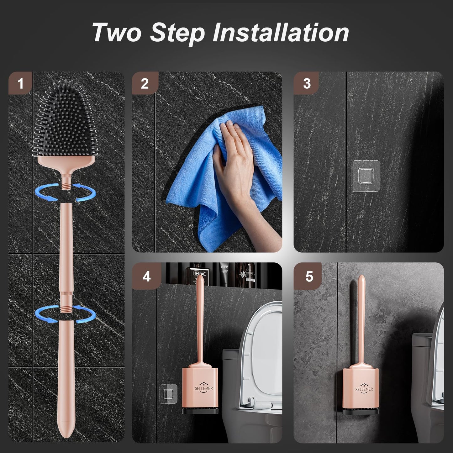 Sellemer Toilet Brush and Holder Set