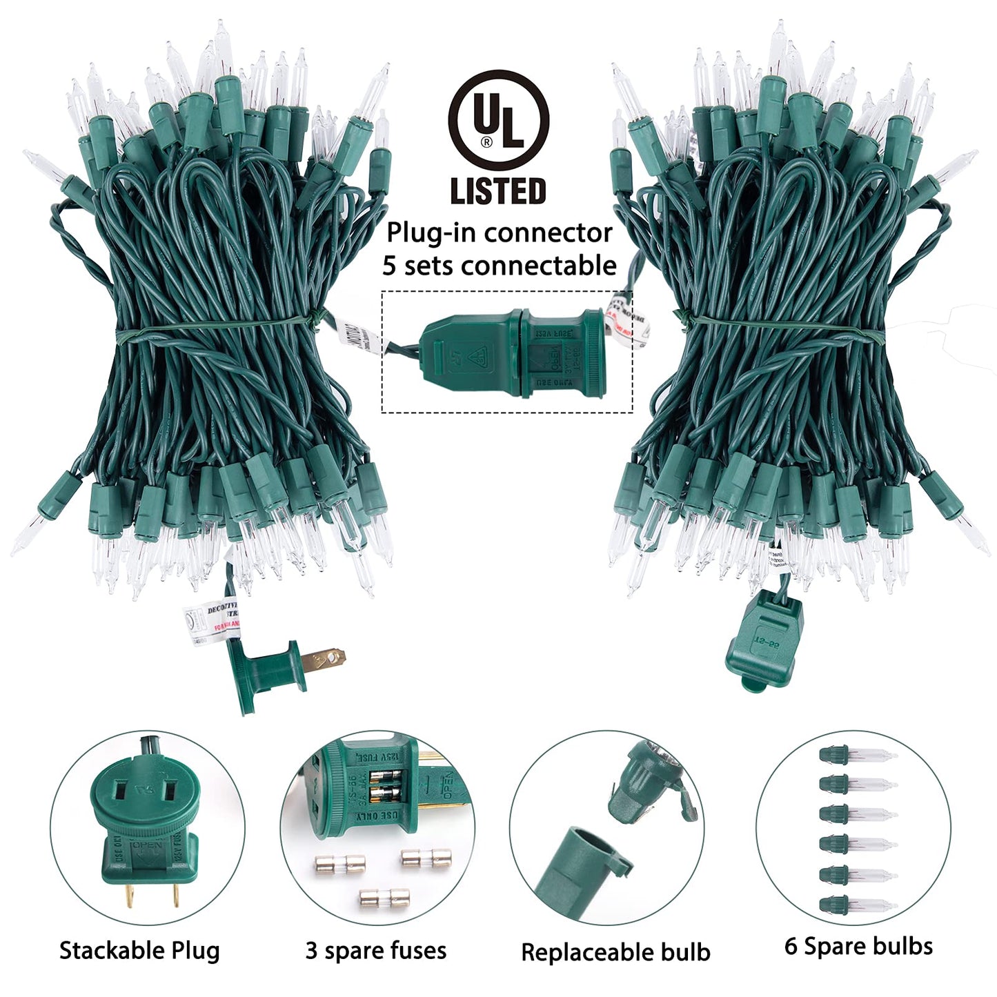 Minetom 25FT Halloween Purple String Lights