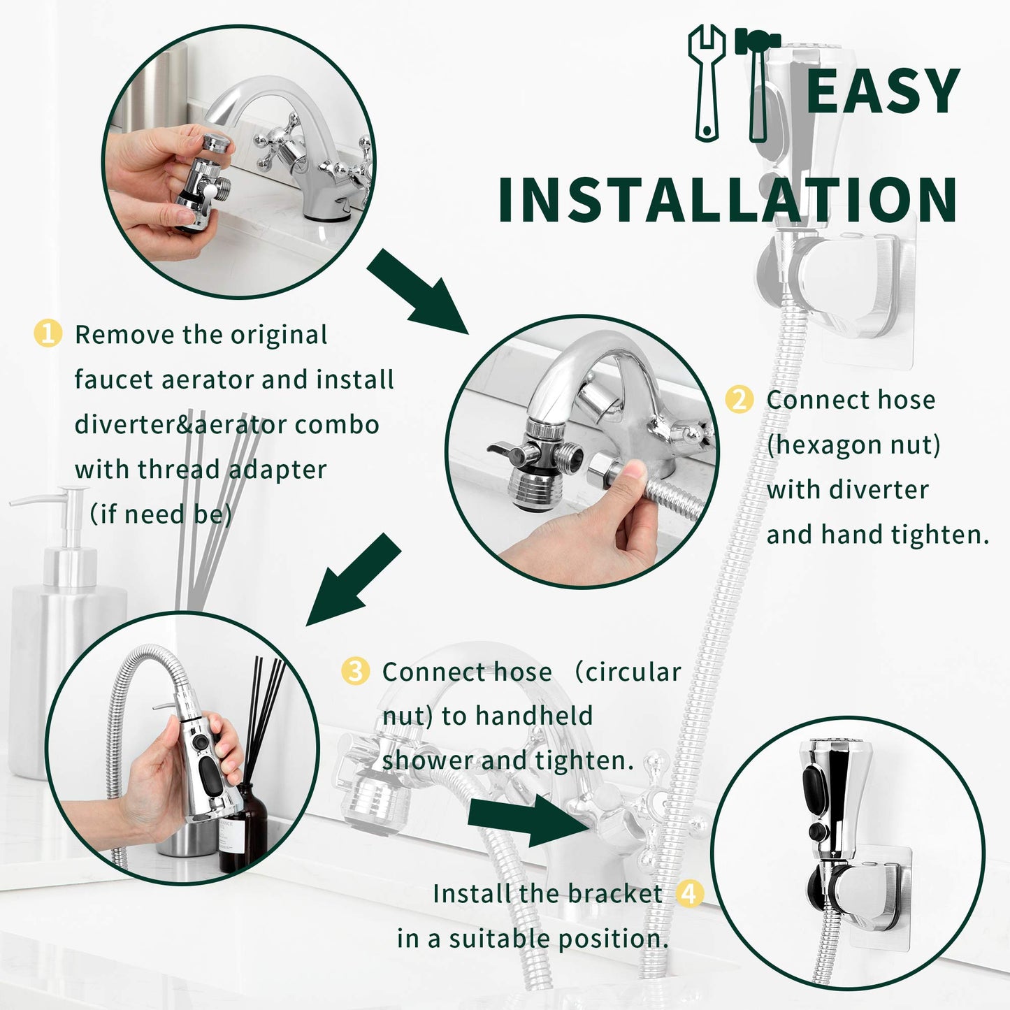 CECEFIN 1080° Swivel Faucet-Extender Sink-Aerator
