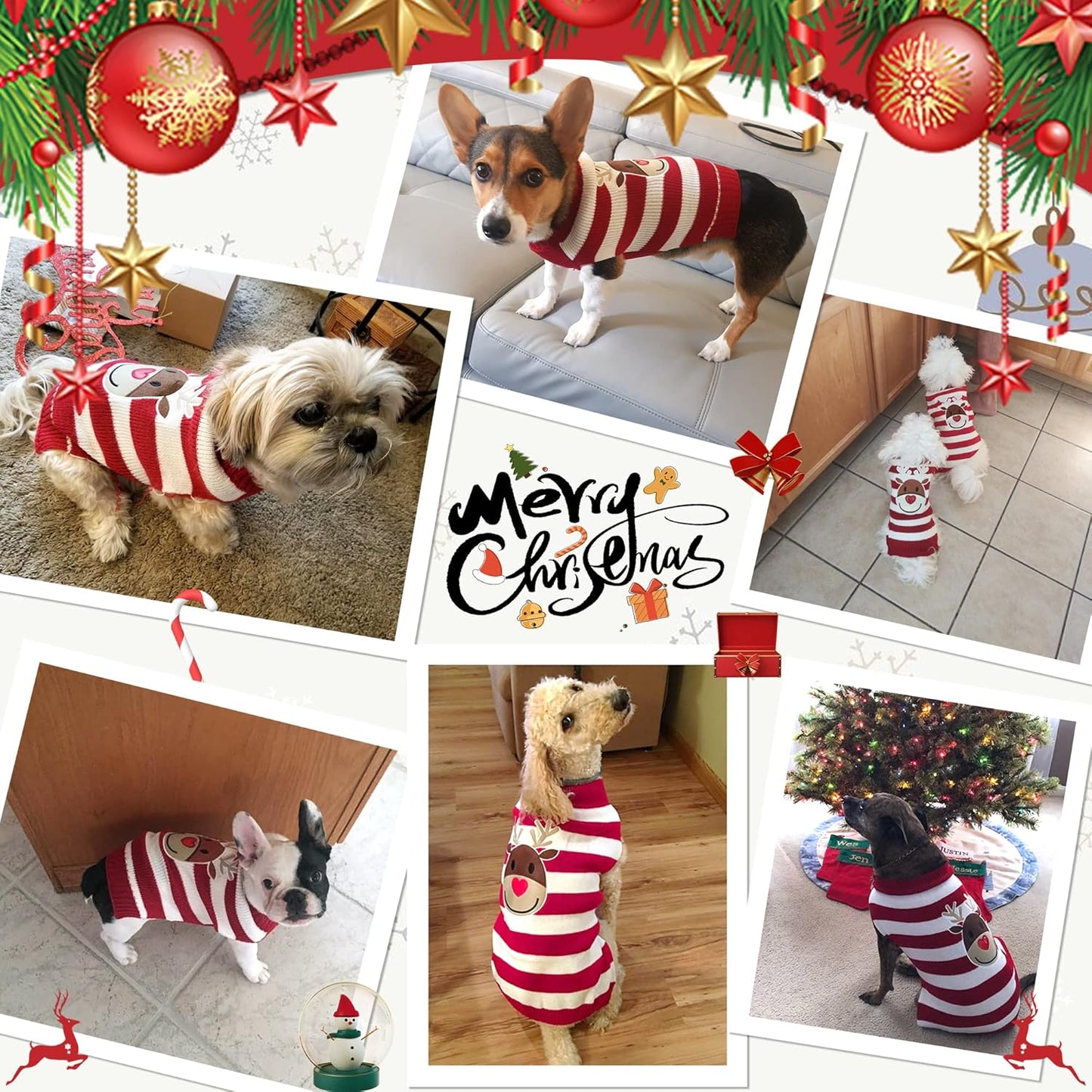 NACOCO Christmas Pet Sweater for Small Dogs and Cats