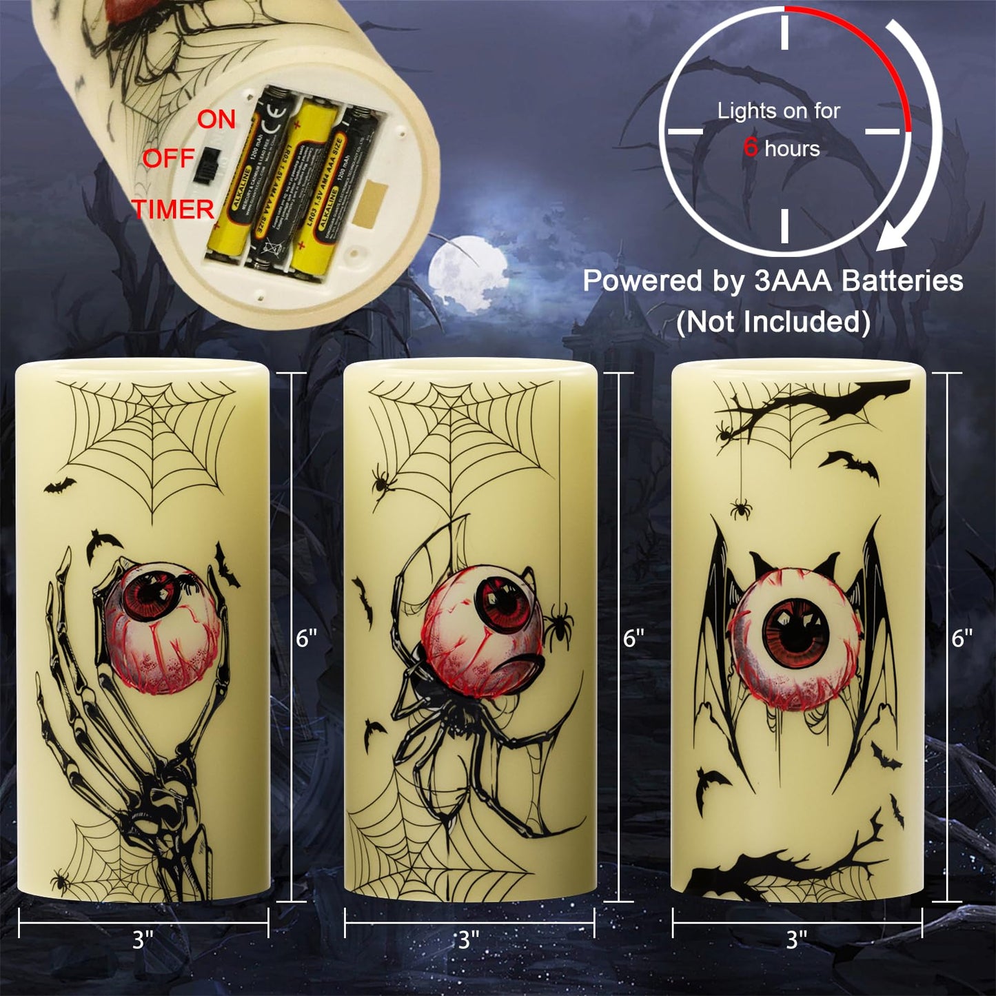 Eldnacele Halloween Flameless LED Candles