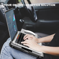 AboveTEK Portable Laptop Lap Desk w/Retractable Left/Right Mouse Pad Tray