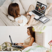 AboveTEK Portable Laptop Lap Desk w/Retractable Left/Right Mouse Pad Tray