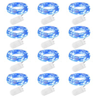 Brightown 12 Pack LED Fairy Lights Battery Operated String Lights - 7ft 20LED Waterproof Silver Wire Firefly Starry Moon Lights for DIY Crafts Wedding Table Centerpieces Party Bedroom Christmas