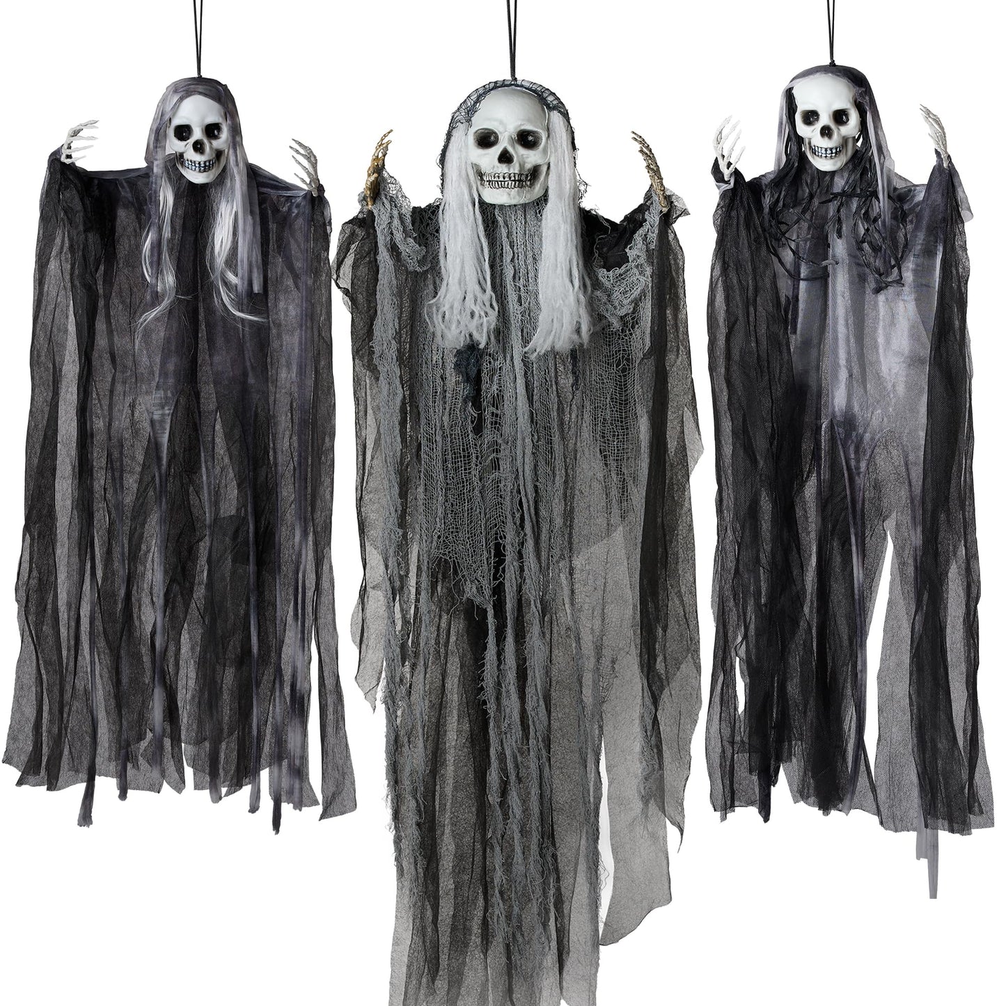 JOYIN 3-Pack Hanging Skeleton Ghosts