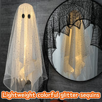 2-Pack Halloween Ghost Decorations with Remote-Controlled String Lights