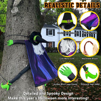 POPGIFTU 64" Large Crashing Witch into Tree Halloween Outdoor Decoration